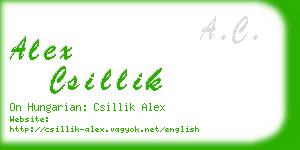alex csillik business card